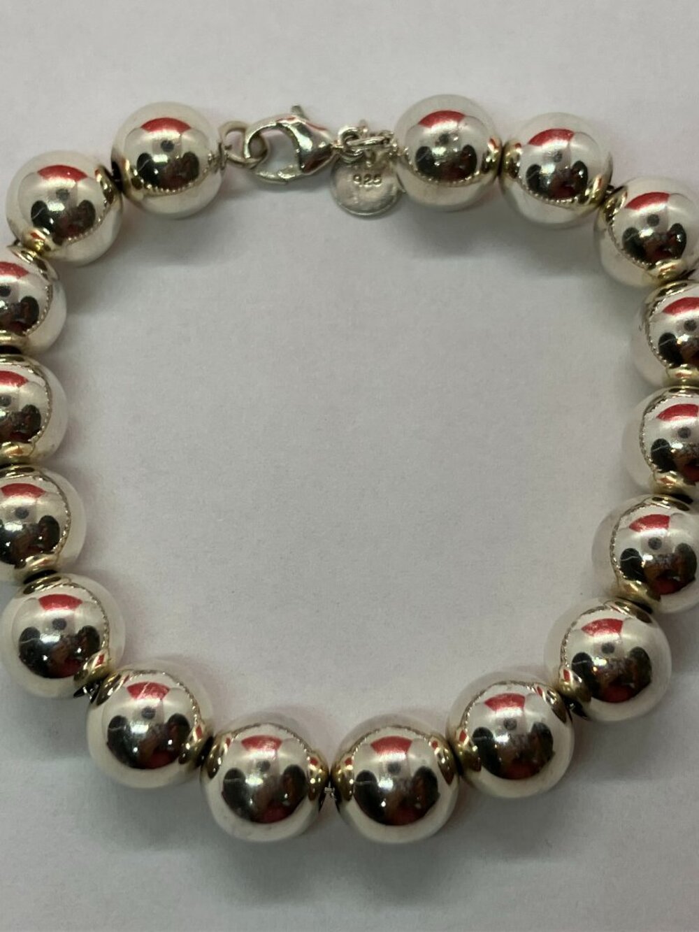 TIFFANY & CO. Sterling Silver Bead Ball Bracelet Sz 7 1/4"